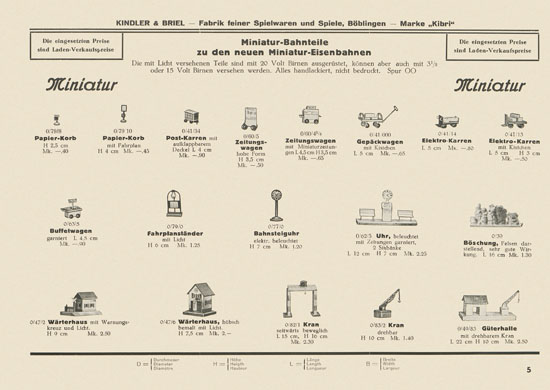 Kibri Spielwaren Katalog 1939