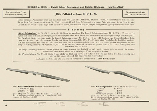 Kibri Spielwaren Katalog 1939