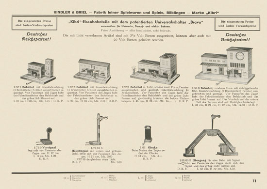 Kibri Spielwaren Katalog 1939