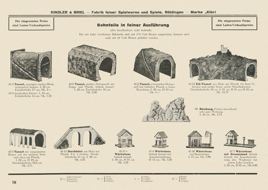 Kibri Spielwaren Katalog 1939