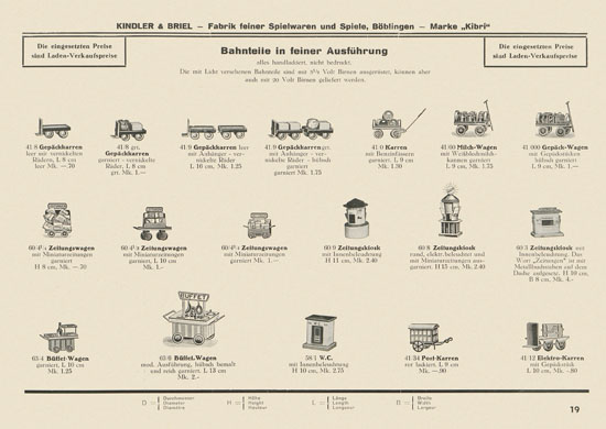 Kibri Spielwaren Katalog 1939