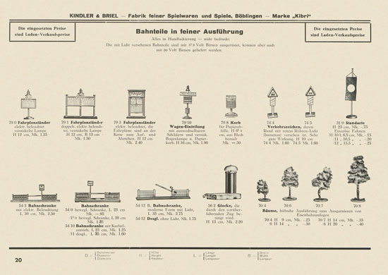 Kibri Spielwaren Katalog 1939