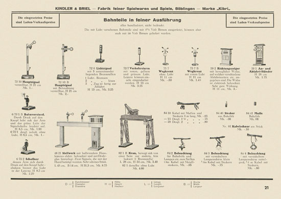 Kibri Spielwaren Katalog 1939