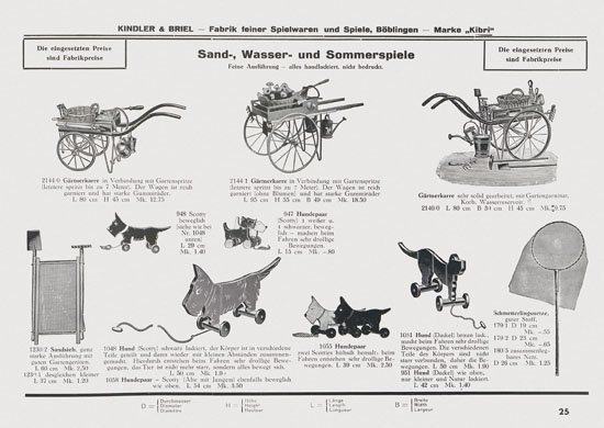 Kibri Spielwaren Katalog 1939