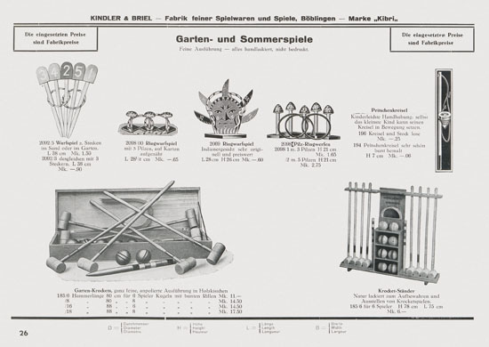 Kibri Spielwaren Katalog 1939