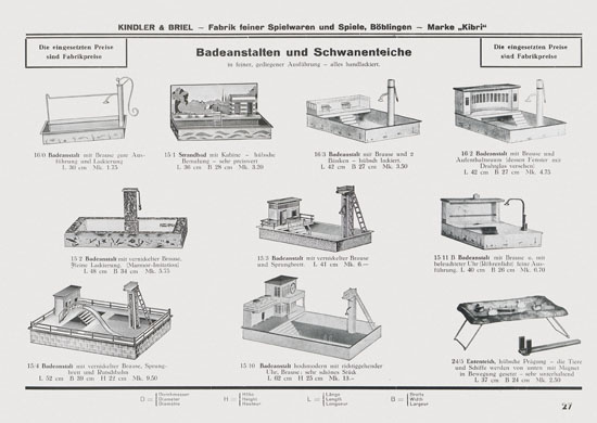 Kibri Spielwaren Katalog 1939