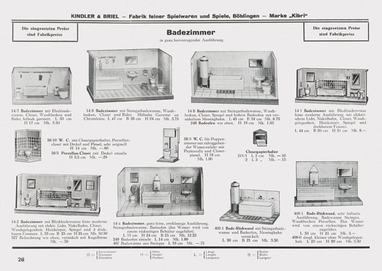 Kibri Spielwaren Katalog 1939