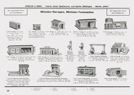 Kibri Spielwaren Katalog 1939