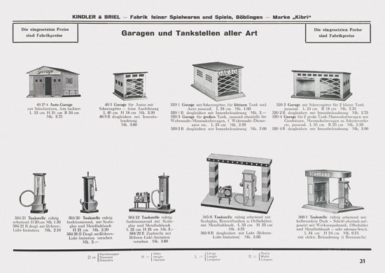 Kibri Spielwaren Katalog 1939