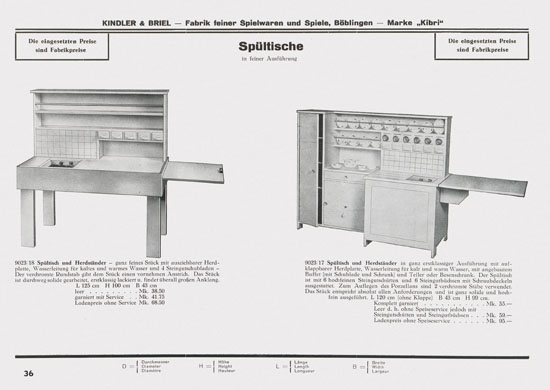 Kibri Spielwaren Katalog 1939