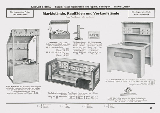 Kibri Spielwaren Katalog 1939