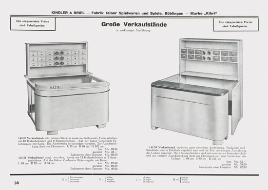 Kibri Spielwaren Katalog 1939