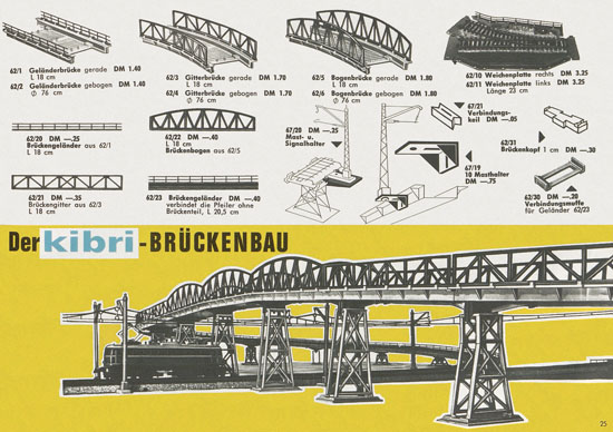 Kibri Katalog Modellbahn-Zubehör Spur H0 1963