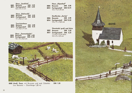 Kibri Katalog Modellbahn-Zubehör Spur H0 + N 1965