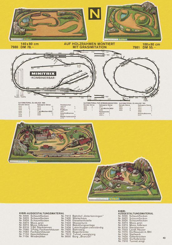 Kibri Katalog Modellbahn-Zubehör 1971-1972