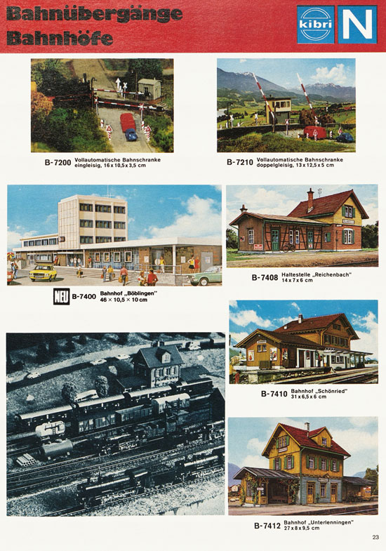 Kibri Modellbahn-Zubehör H0 + N Katalog 1974-1975