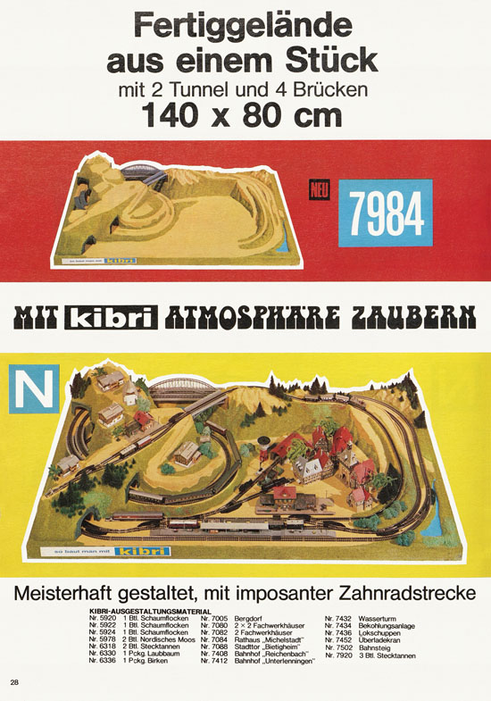 Kibri Modellbahn-Zubehör H0 + N Katalog 1974-1975