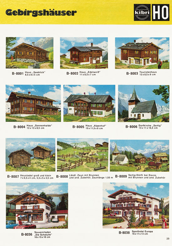 Kibri Modellbahn-Zubehör H0 + N Katalog 1974-1975