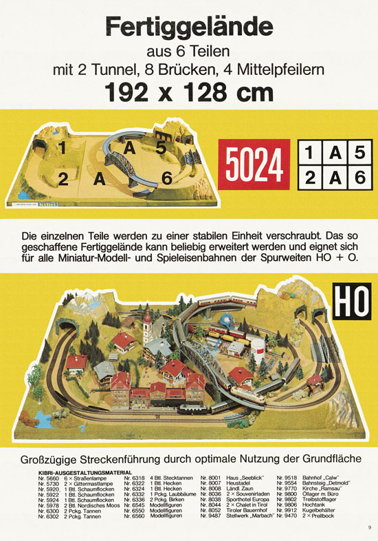 Kibri Modellbahn-Zubehör H0 + N Katalog 1975-1976