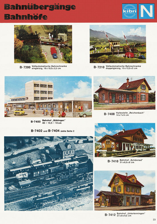 Kibri Modellbahn-Zubehör H0 + N Katalog 1975-1976