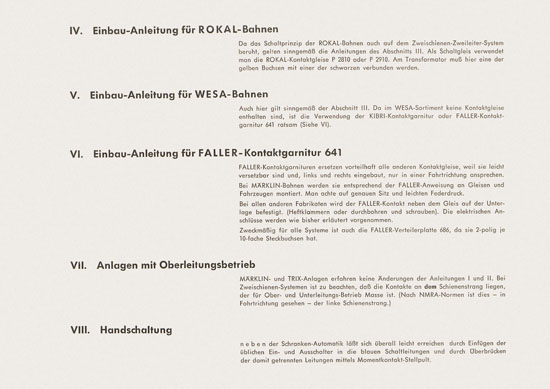 Kibri Prospekt Modellschranken Anleitung wohl 1955-1960