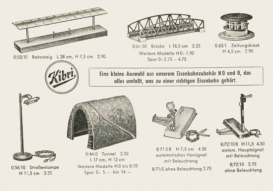 Kibri Modell-Prospekt Seit 60 Jahren Qualitätsspielwaren 1955