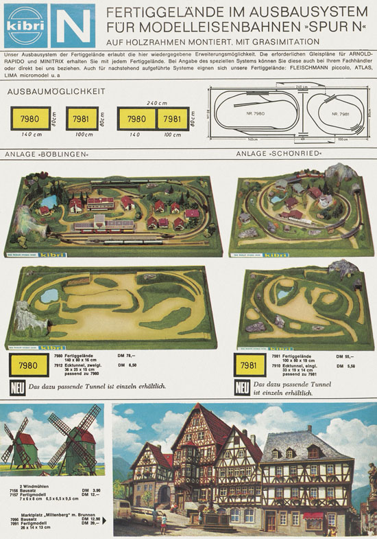 Kibri Prospekt Fertiggelände und Modelle 1970