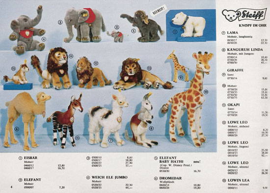 Seite 4 Margarete Steiff Katalog KAD 68 1968