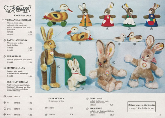 Seite 11 Margarete Steiff Katalog KAD 68 1968