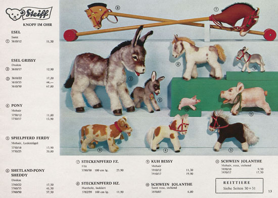 Seite 13 Margarete Steiff Katalog KAD 68 1968