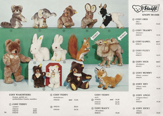 Seite 16 Margarete Steiff Katalog KAD 68 1968