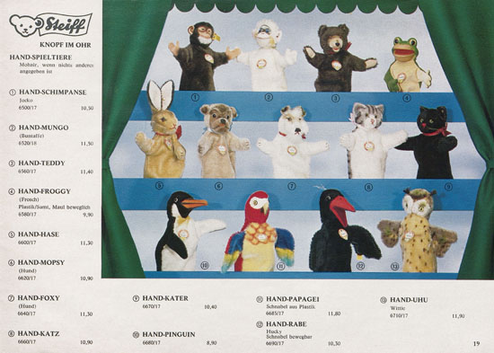 Seite 19 Margarete Steiff Katalog KAD 68 1968