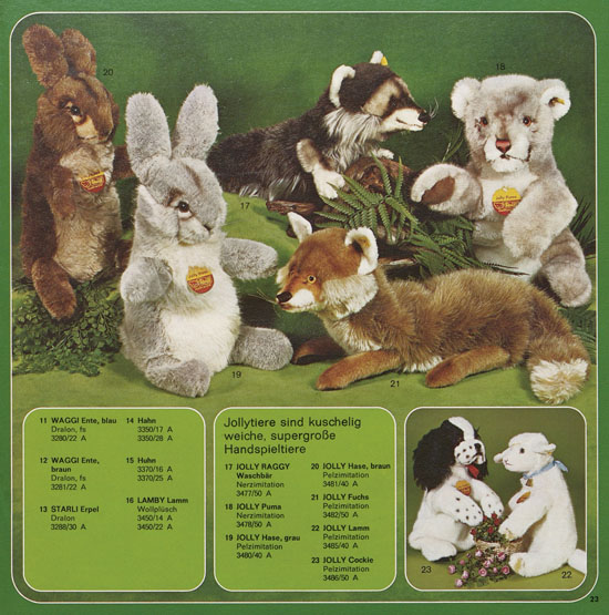 Seite 23 Margarete Steiff Katalog 1976