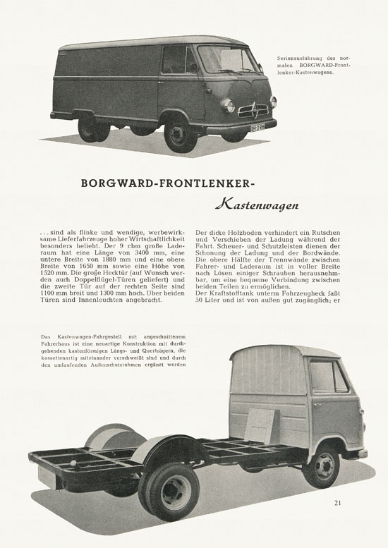 Broschüre Borgward B 611 Frontlenker 1959