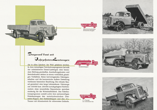 Prospekt Borgward 4,5 t Diesel LKW 1955