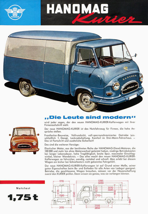 Produktblatt Hanomag Kurier 1,75 t 1959