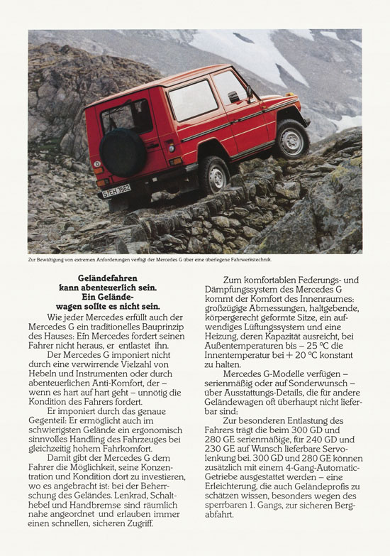 Prospekt Mercedes Benz G-Klasse 1982