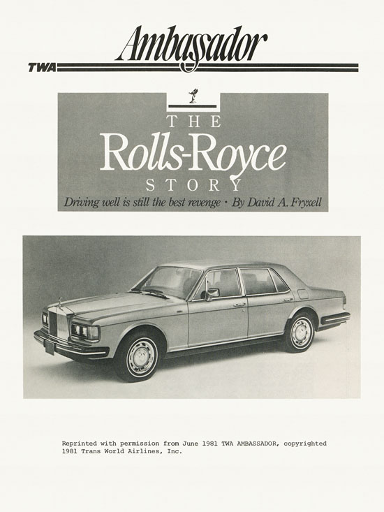 TWA Ambassador The Rolls-Royce Story 1981