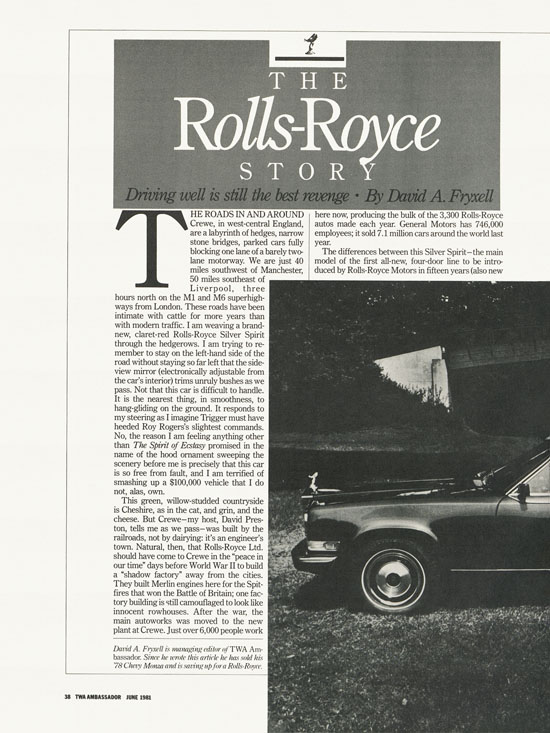 TWA Ambassador The Rolls-Royce Story 1981