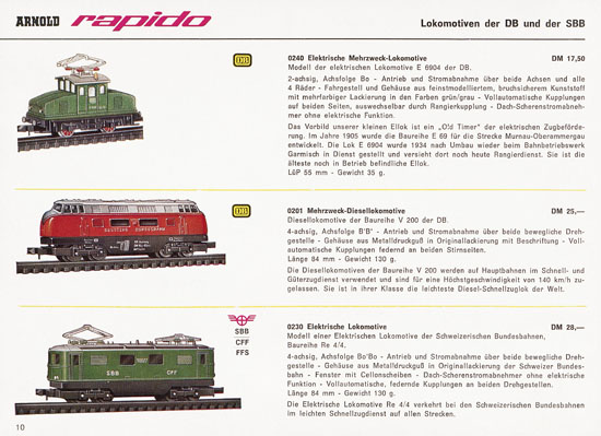 Arnold rapido Katalog 1965-1966