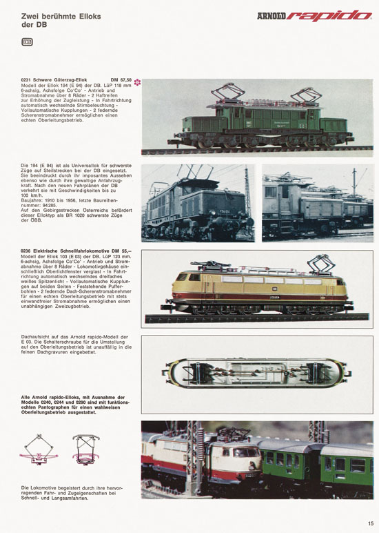 Arnold rapido Katalog 1970-1971