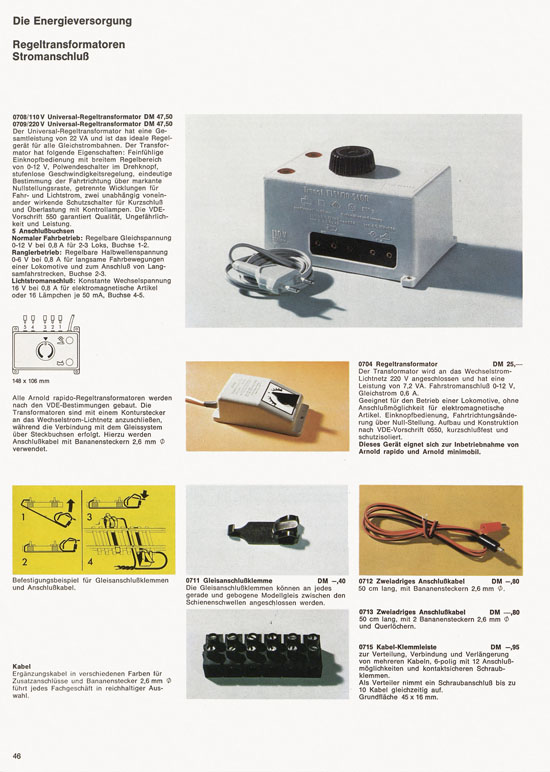 Arnold rapido Katalog 1970-1971