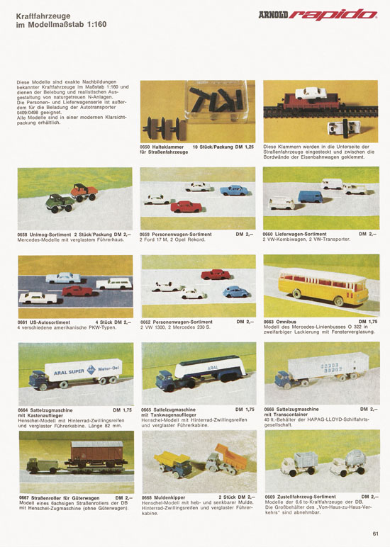 Arnold rapido Katalog 1970-1971
