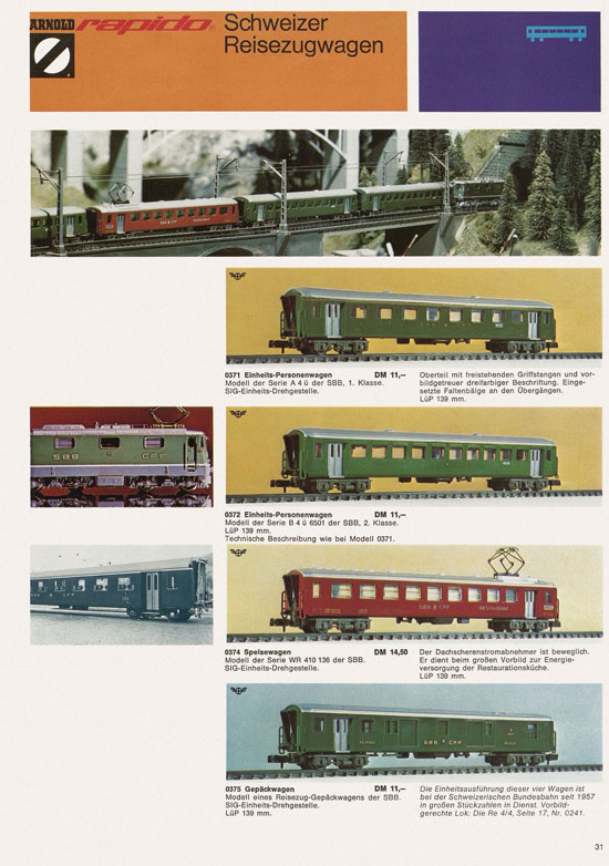 Seite 31 Arnold rapido Katalog 1973