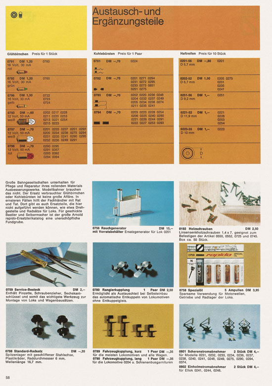 Seite 58 Arnold rapido Katalog 1973