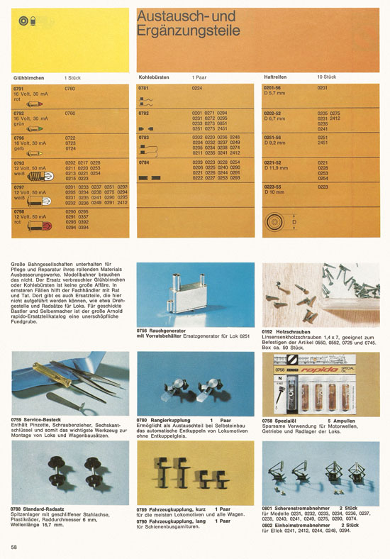 Arnold rapido Katalog 1974-1975