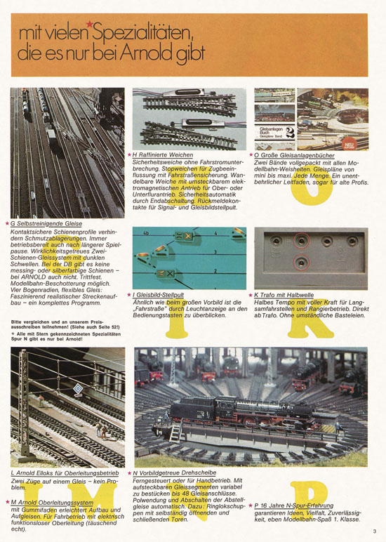 Seite 3 Arnold Katalog N-Modellbahnen 1976-1977