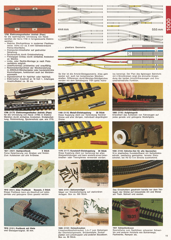 Seite 11 Arnold Katalog N-Modellbahnen 1976-1977