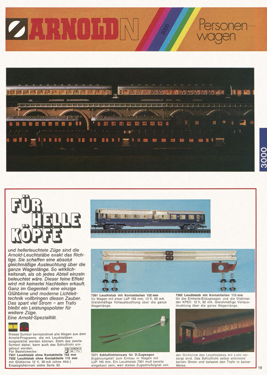 Seite 19 Arnold Katalog N-Modellbahnen 1976-1977