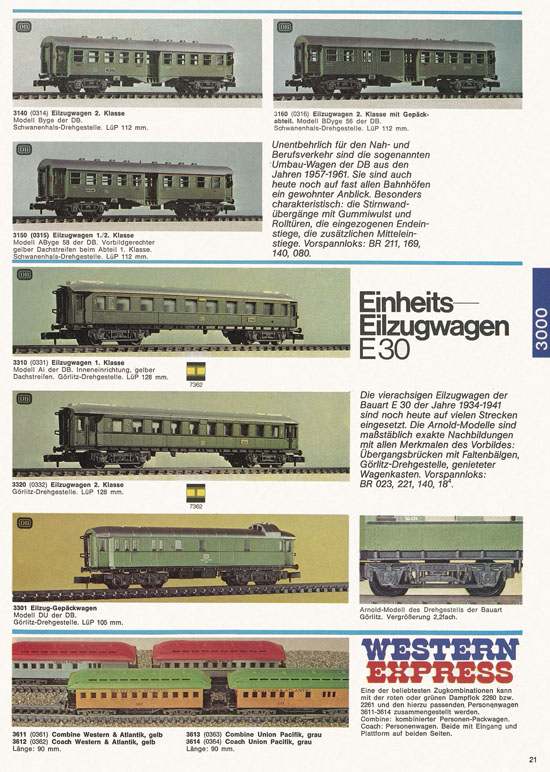 Seite 21 Arnold Katalog N-Modellbahnen 1976-1977